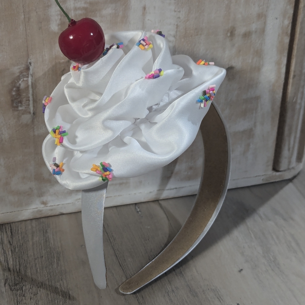 New cherry headband clip whip cream icecream sunday costume food cute girl adult